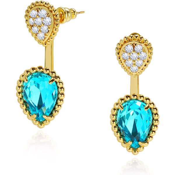 Women's Jewelry Beads Full Of Water Dripping After Hanging Cut Artificial Multicolor Crystal Ear Hook Bead Claw Set With Water Drop Type