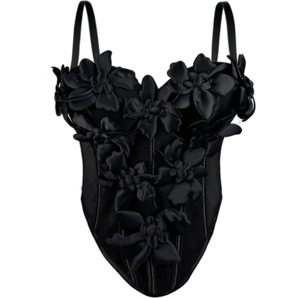 Women's Clothing New Three Dimensional Flower Camisole Tops Slim Pure Desire Style Sexy Fishbone Chest Inner Wear-image