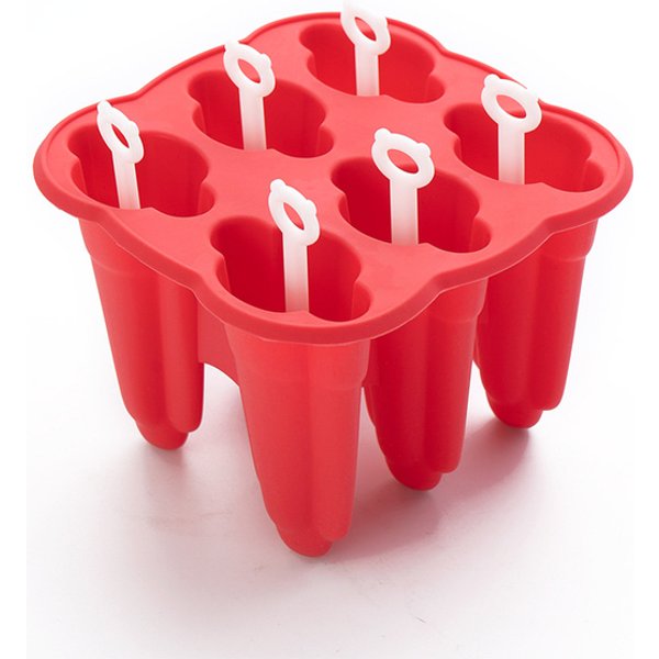 6-Cavity Food Grade Silicone DIY Ice Cream Popsicle Molds Eco-Friendly Freeze Juices Drink Muolds Kitchen Ice Cube Makers Tools