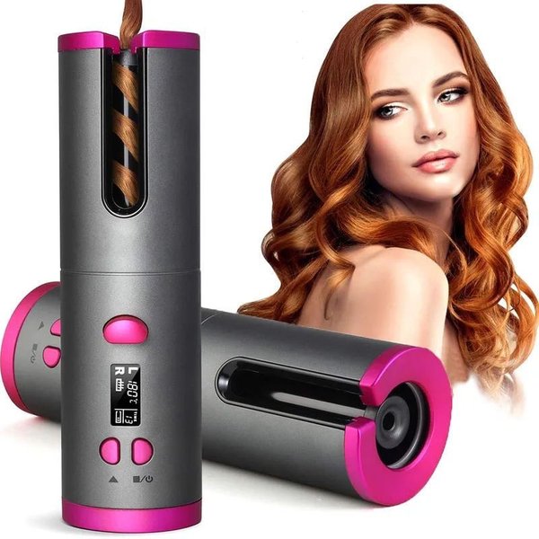 Mini Usb Rechargeable Curling Iron Wireless Electric Automatic Hair Curler-image