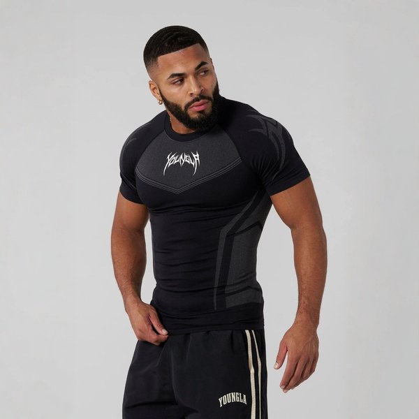 Youngla American Style Summer New Men's Slim Fit T-Shirt Jogger Sports Fitness Running Training Quick-Dry Short Sleeve-image