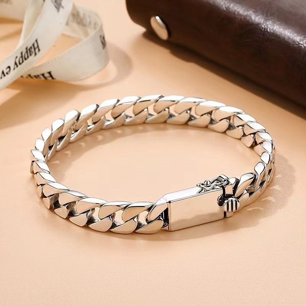 Cuban Link Bracelet Cross-border High-Quality Fashion Trendy Personality Miami Cuban Chain Men's Metal Bracelet Classic Party Jewelry