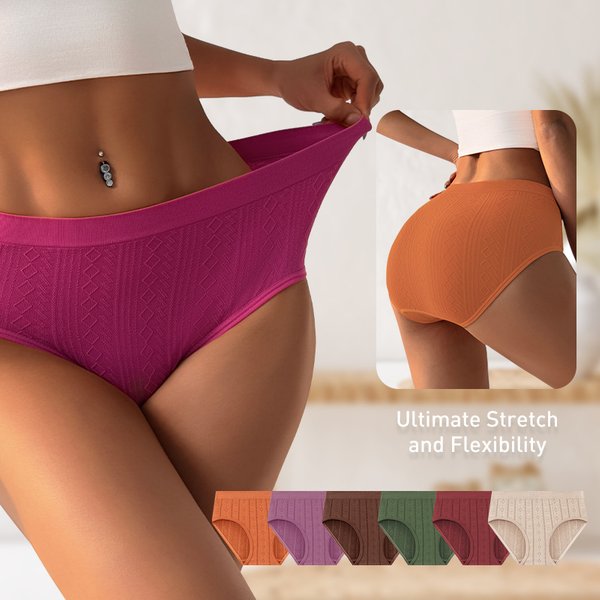 Women's Underwear, Comfortable Cotton Crotch, Solid Color Briefs, Tummy Control & Hip Lifting, Seamless, Sexy Women’S Panties-image