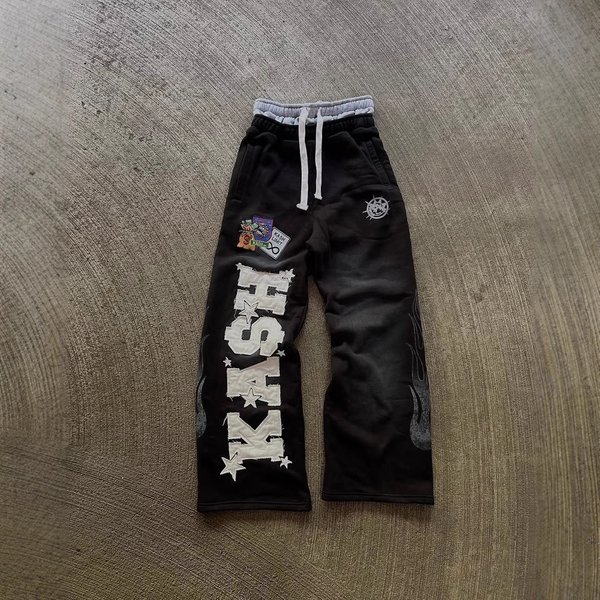 Men's Clothing High Street Trend Pants High Street Ins Trendy Brand Men And Women Loose Casual Straight Print