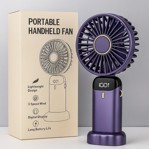 Portable Hand-Held Fan Mini Folding Desk Fan Cooler Cooling Usb Rechargeable Uk-image