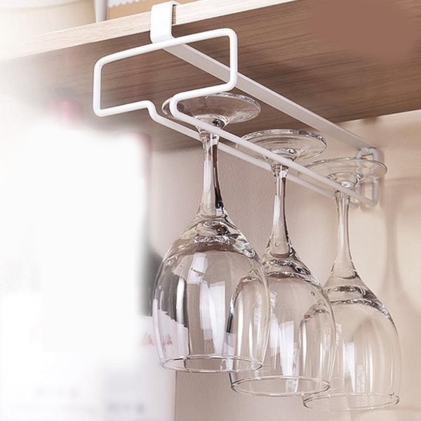 Wrought Iron Cabinet Wine Glass Drain Rack Hanger Goblet Storage Rack Kitchen Bar Tools-image