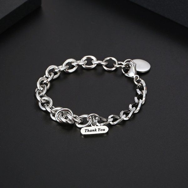 IMI splicing combination bracelet men and women neutral retro street style Cuban chain titanium steel jewelry
