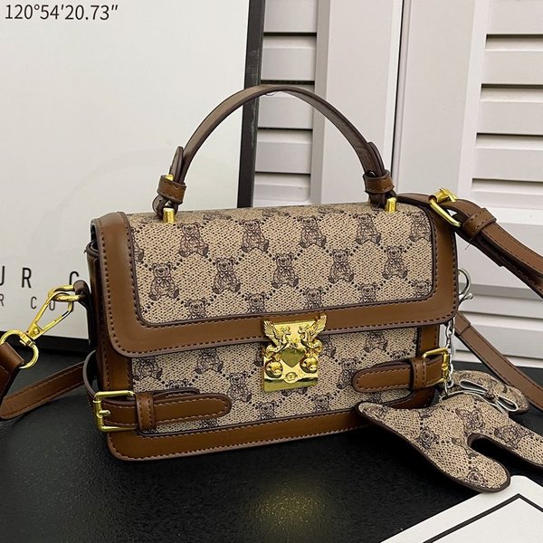High-Quality Texture For Women 2025 New French Retro Print Shoulder Light Luxury Handheld Crossbody Small Square Bag
