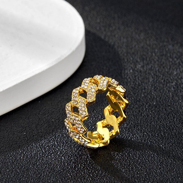 New Personalized Alloy Ring Unisex Diamond Jewelry Luxury Style Fashion Niche Jewelry-image