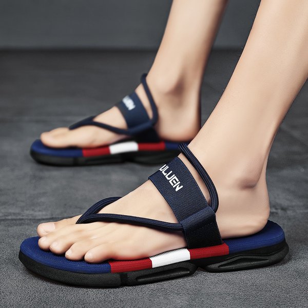 Luluan Summer New Sandals Dual Purpose Outdoor Leisure Beach Shoes Slippers Men's Thick Sole Anti Slip-image