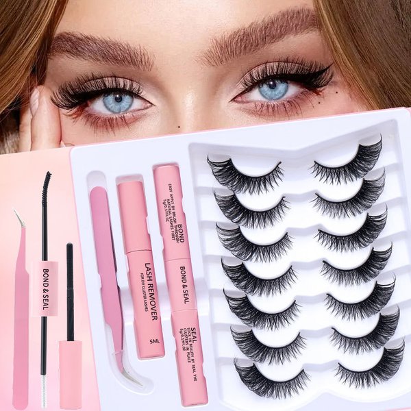 Eyelashes Set DIY Lashes Eyelash Set Glue Tweezers Glue Remover Fox Eye Cat Eye False Eyelashes