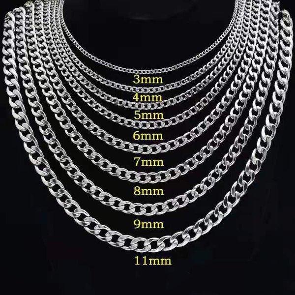 Titanium Steel Cuban Chain Hip Hop Stainless Steel Nk Thick Chain Necklace Fashion Male And Female Hiphop Accessories Plain Chain No Pendant-image