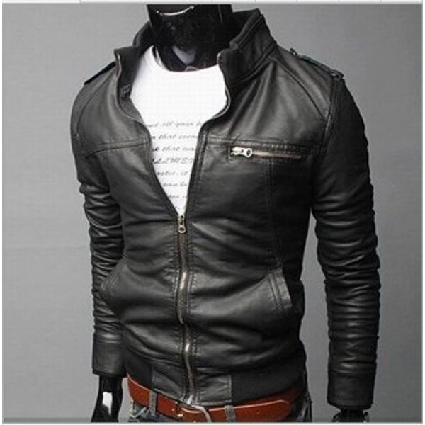 Men's Clothing motorcycle leather jacket leather jacket slim men's leather jacket