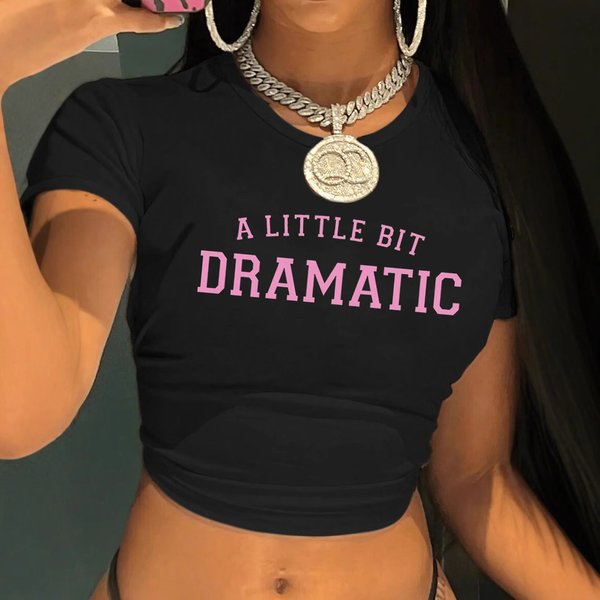 Women's Stylish Short Sleeve Lace Bow Print Fitted Crop Top – Summer Casual Stretch Polyester Tee For Streetwear & Everyday Wear