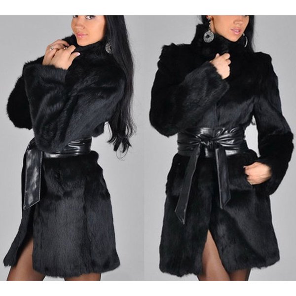 Women's Imitation Fur Mink Coat Fox Fur Coat Long Imitation Fur