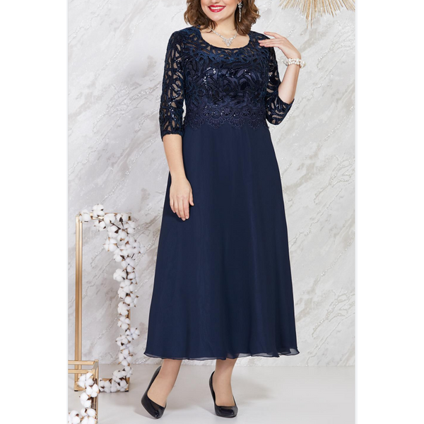 Women's Plus size Dresses with Lace Chiffon Fit for Spring and Summer Seasons