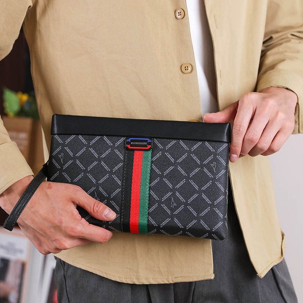 Men's Clutch Bag Large Capacity Business Envelope Bag Men's High End Fashion Clutch Bag Personality Trend Clutch Bag-image
