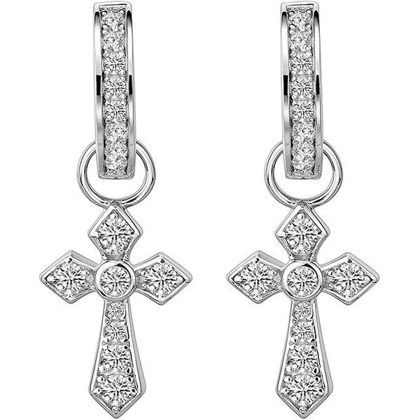 Men's Jewelry 925 Silver Needle One Pair Of Diamond Earrings With Trendy Personality Single Cross Earrings-image