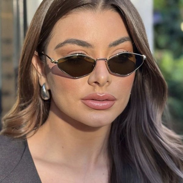 Women's Sunglasses Fashion Diamond Metal Sunglasses New Simple Beach Sunshade Sunglasses Internet Celebrity Same Style Sunglasses For Women-image