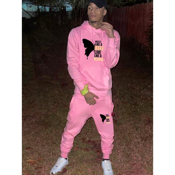 Men's Clothes Fall/Winter Comfort Hoodie Set Hoodie And Fleece Tracksuit-image