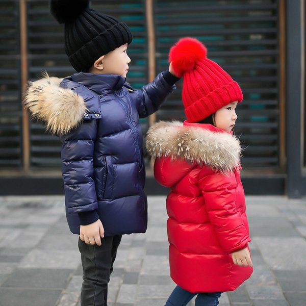 Mother & Kids Winter New Children's Down Jacket Boys Down Jacket Small Children's Casual Girls Medium And Long Thickened Jacket-image