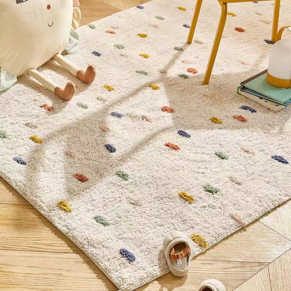 Cross-Border Fresh Style Carpet For Living Room, Machine Washable Cartoon Children's Room Carpet,-image