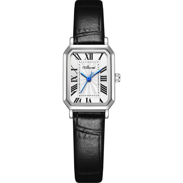 Montre Femme éLéGante à Cadran Carré RéTro Avec Bracelet En Cuir VéRitable – Montre-Bracelet à Quartz éTanche Pour Femmes à La Mode-image