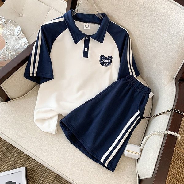 Women's Fashion Short-Sleeved T-Shirt Shorts Two Sets-image