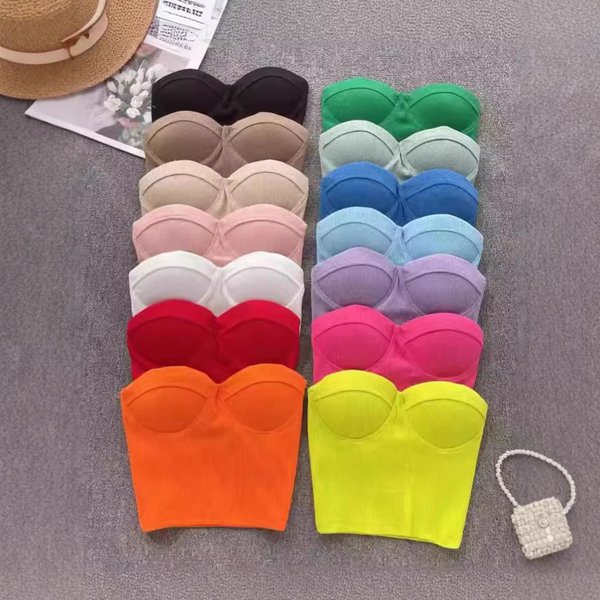 Women's Clothing Sexy Strapless Tube Top Vest For Women To Wear Inside And Outside With Beautiful Back One Piece With Chest Pads To Wrap The Chest