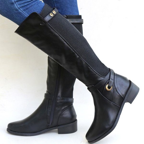 New rider boots with round head side zipper buckle