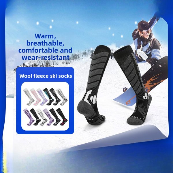 Autumn Winter New Professional Ski Men Women, Warm Snow For Adults And Children, Merino Wool Socks-image