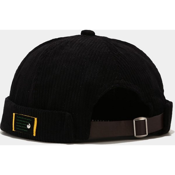 Landlord Hat Version Of The New Personality Label Corduroy Yuppie Hat Men's Trendy Harajuku Retro Melon Skin Hat Women-image