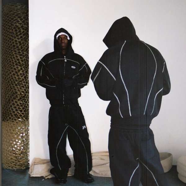 Y2K Streetwear Zip-Up Hoodie & Pants Set Unisex Retro Hip-Hop Outfit Fleece-Lined Oversized Fit For Men & Women