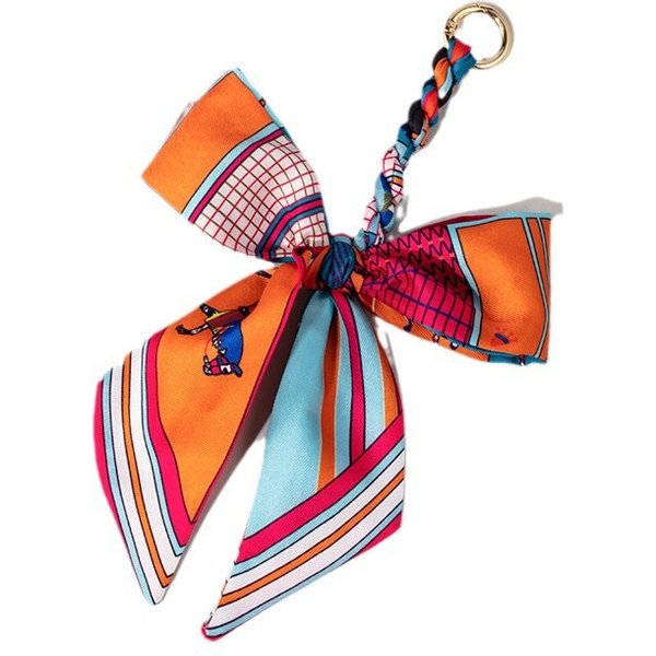 Vintage Bow Keychain - Scarf & Letter Charm For Bags, Keys & Car Decor