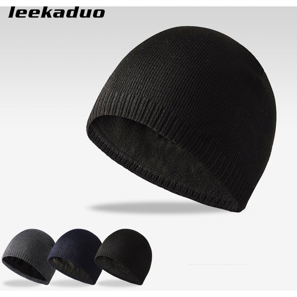 Men's Autumn And Winter Warm Pullover Hat NY Iron Label Straight Brim Hat Outdoor Casual Hat Knitted Wool Hat-image