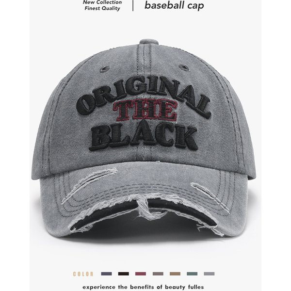 Soft Top Letter Three-Dimensional Embroidery Hole Soft Top Baseball Cap European And American Outdoor Men's And Women's Duckbill Cap-image