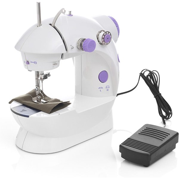 Inne Electric Sewing Machine Mini Home Small Double Speed Household Portable Night Light Foot Pedal Straight Two Thread Kit Tool-image