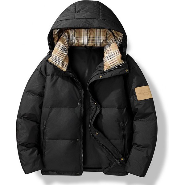 Winter Thick Couple's Fashion Down Men's Hooded Warm Jacket-image