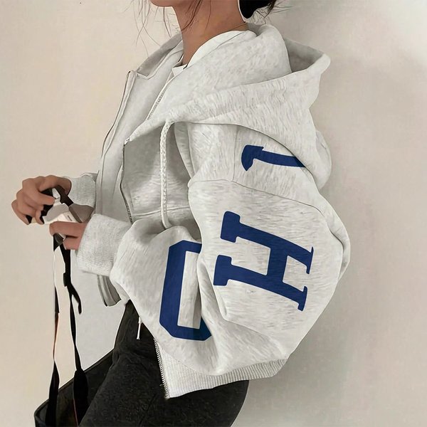 Women's Clothing Casual Fashion Printed All Match Tops Long Sleeved Sweatshirt