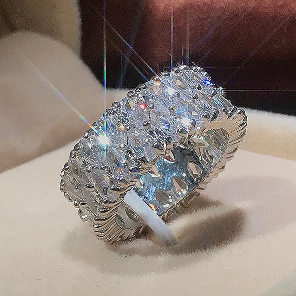 Jewelry & Accessories Fashion Style Hot Sale New Aaa Grade Double Row Drop Shaped Zircon Ring Fashion Ring Accessories-image