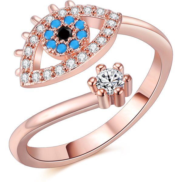 Unisex Jewelry Fashion Creative Ring Opening Blue Eye Jewelry Fashion Jewelry Rings-image