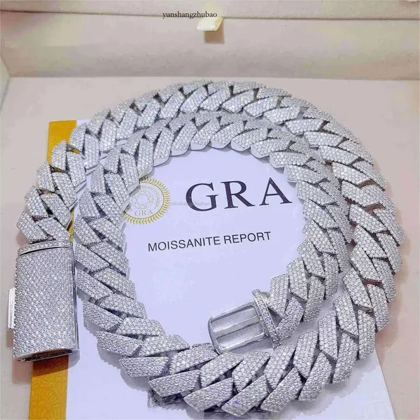 Moissanite Necklace Designer Jewelry Cuban K Chain Iced Out Pass Dia Tester Sterg Sier Necklace Vvs Moissanite Chains-image