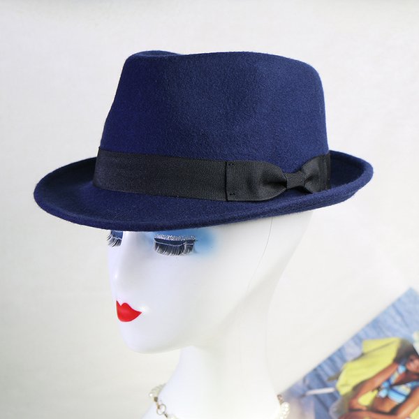 Wool Felt Top Hat Men's Jazz Hat Shanghai Beach Gentleman Wool Woolen Autumn And Winter Retro British Hat-image