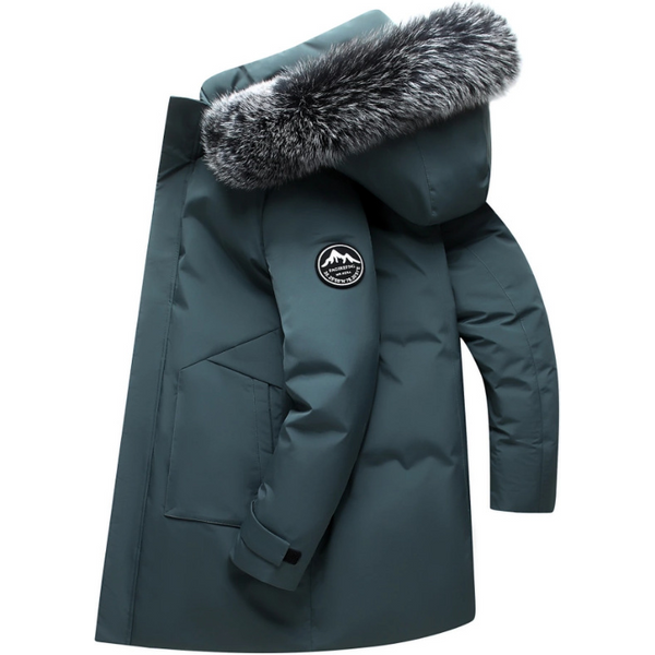 Down Mid-Length 2022 New Hooded Large Fur Collar Fashionable Winter Thickened Men's Jacket Trendy Men-image