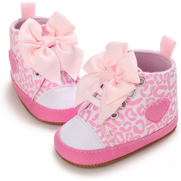 Mother & Kids Foreign Trade Baby Shoes 0-1 Years Old Pink Girl Bow Spring And Autumn Toddler Shoes-image