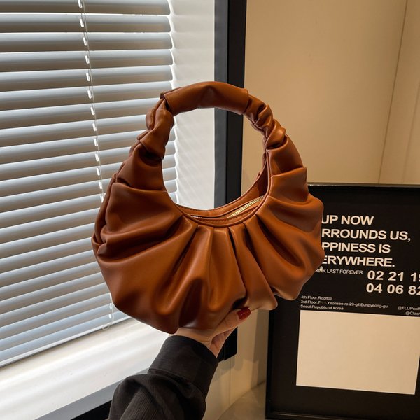 Cloud Pleated For Women In 2024, New Underarm Bag, Single Shoulder Crossbody, Niche Texture, Versatile, Korean Version-image