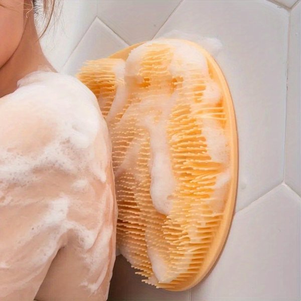 Wash The Foot Brush Body Cleanser Silicone Sponge Bath Massage Mat Shower Back Brush Wall Mounted Foot Wash Mat With Suction Cup-image