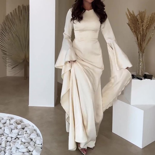 Women's Clothing Dubai Robe Slim Fit Waist Temperament Dress
