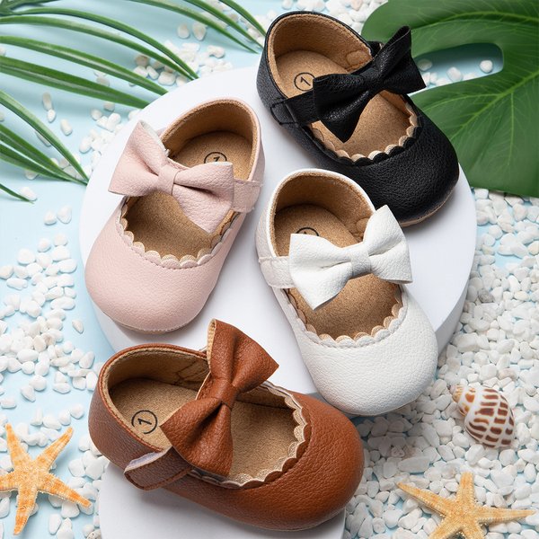 Baby Shoes Bow Princess Shoes Rubber Soled Non-slip Baby Shoes Toddler Shoes Children's Shoes