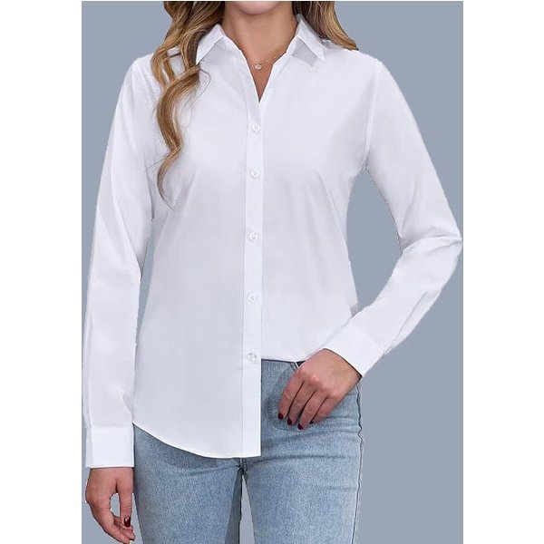 Women's Clothing Large Size Foreign Trade Polo Collar Women's Shirt Loose Fashion Temperament Solid Color